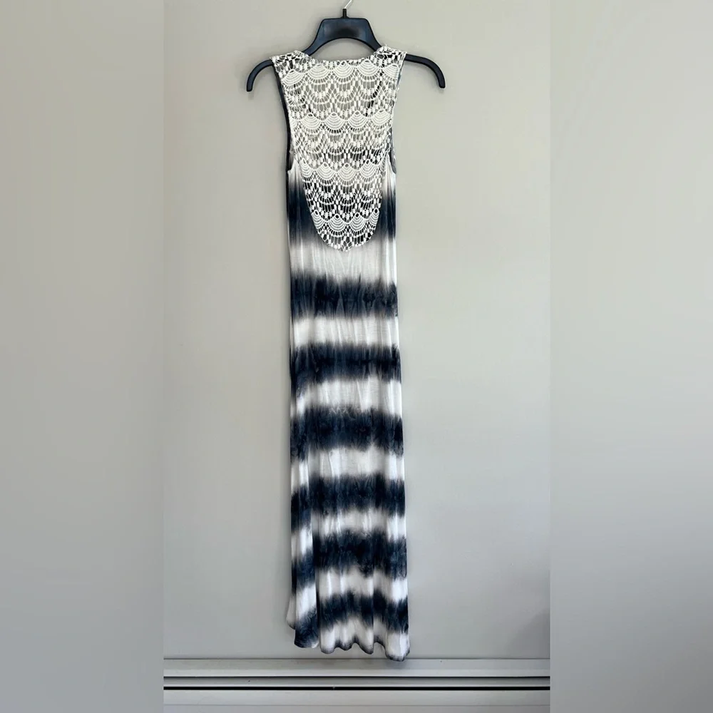 Staring at Stars by Anthropologie TieDye Hi-Lo Maxi Dress Crocheted Neck, S - Picture 2 of 7